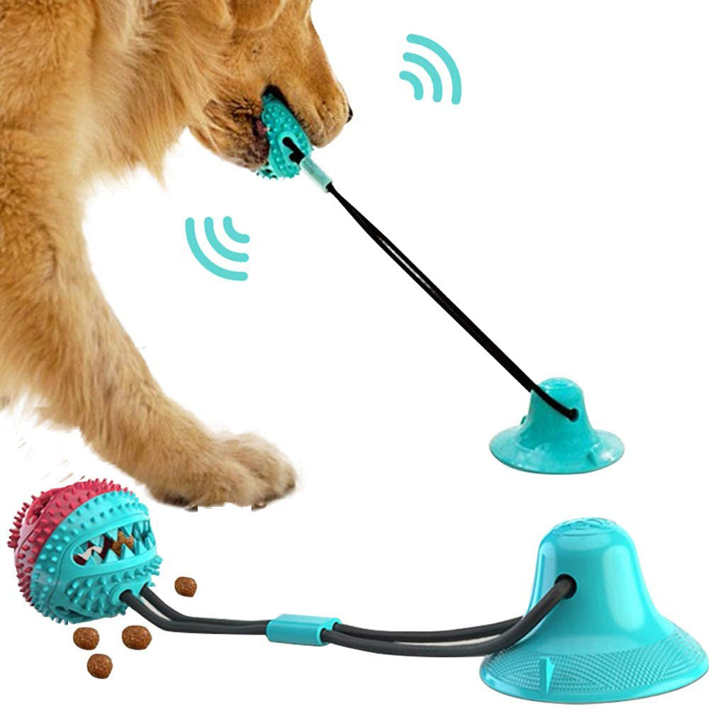 Interactive Dog Tug Toy – Suction Cup Chew Ball with Treat Dispenser